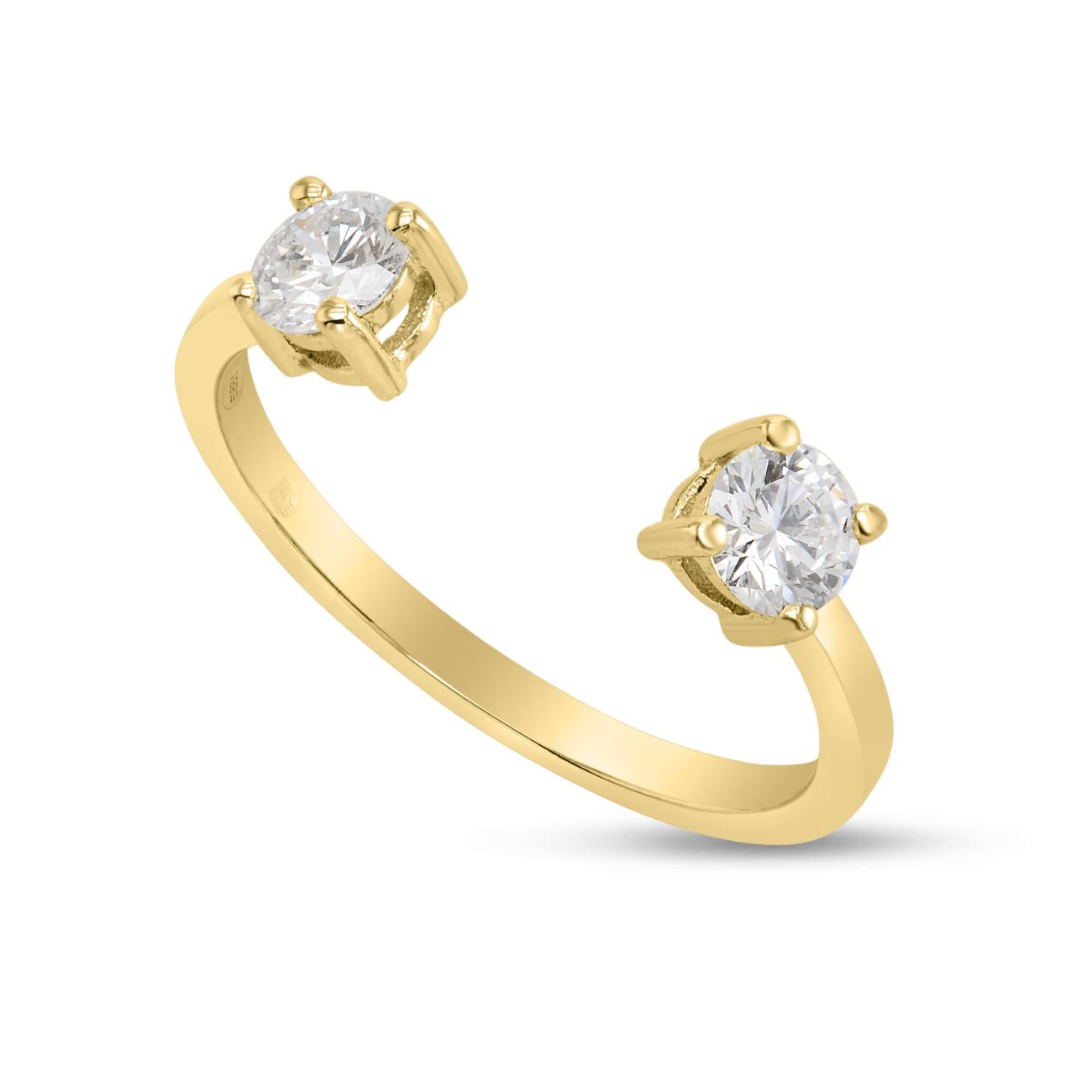 Alternative view of טבעת יהלומי מעבדה DOUBLE TRUBLE