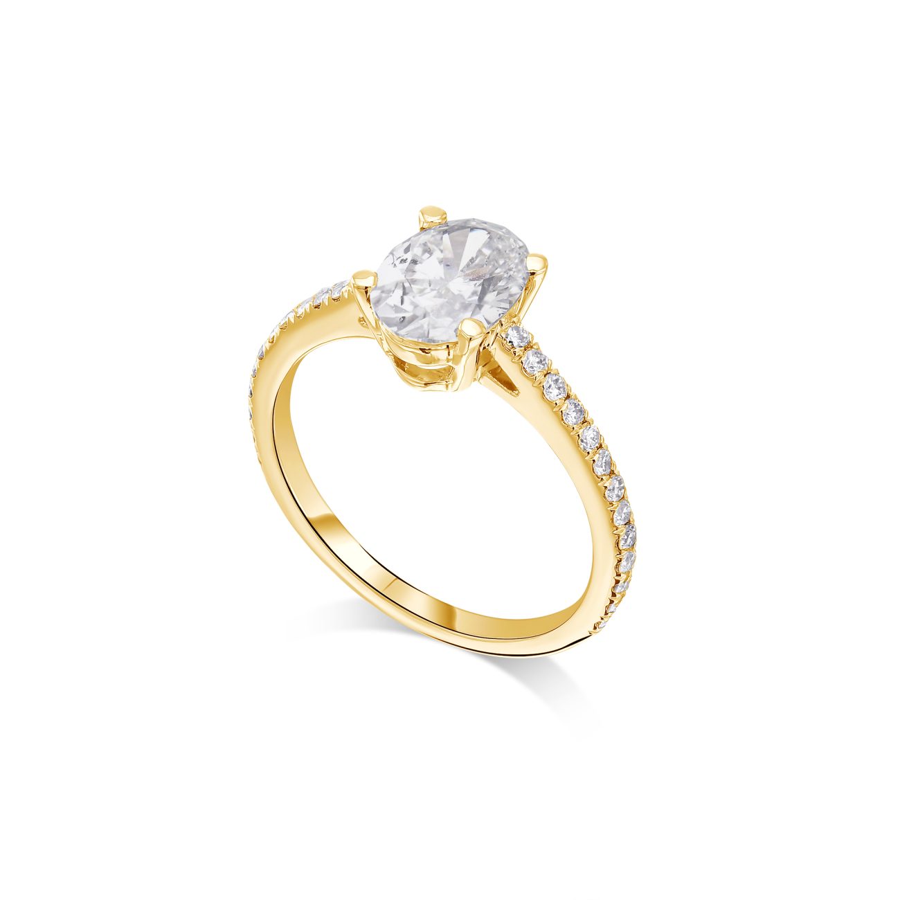 טבעת אירוסין קלאסית EMMY משובצת ביהלום מרכזי בצורת אובלMMY משובצת ביהלום מרכזי בצורת אובל