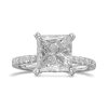 טבעת אירוסין יהלומים טבעיים, יהלום פרינסס מרובע ואבני צד