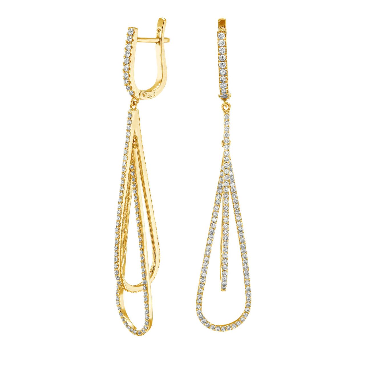 Alternative view of עגילי יהלומי מעבדה AMEN