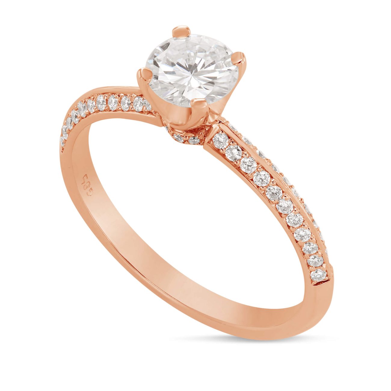 טבעת אירוסין דגם GAN זהב ורוד