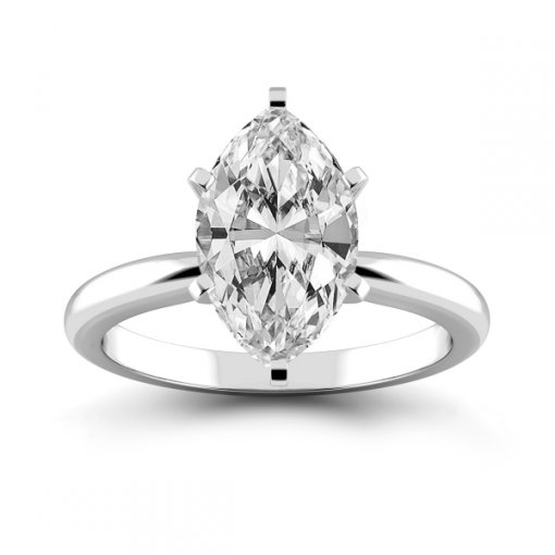 טבעת אירוסין סוליטר קלאסית עם יהלום בצורת מרקיזה
