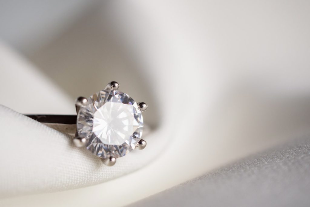 Jewelry wedding diamond ring close up