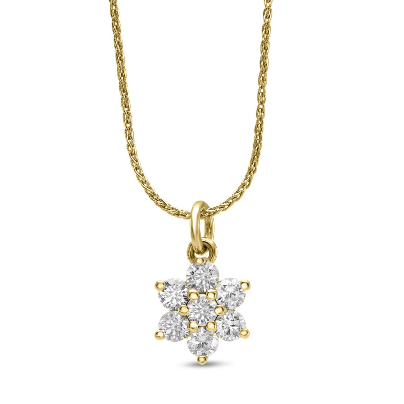 Alternative view of שרשרת יהלומים טבעיים פרח FLORA