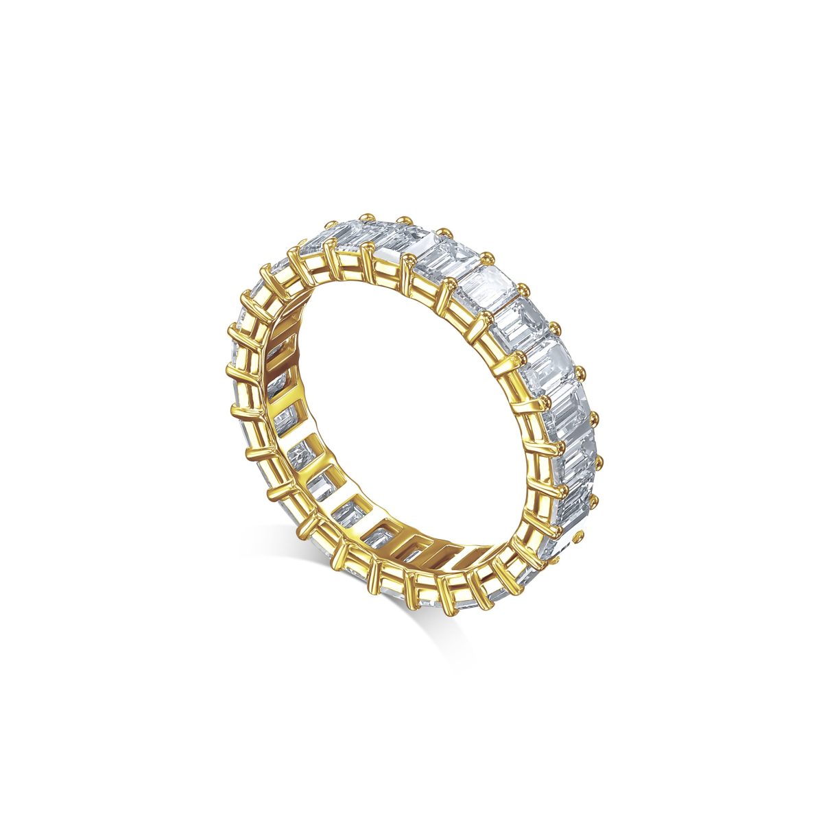 טבעת איטרניטי זהב צהוב WO-ETERNITY emeralds