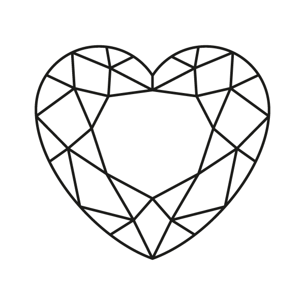 טבעת יהלומים בצורת לב