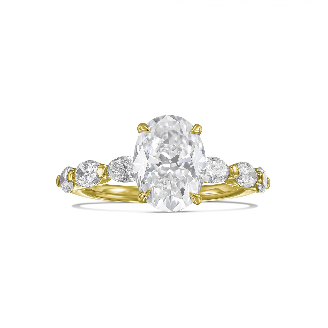 טבעת אירוסין קלאסית A- mine זהב צהוב