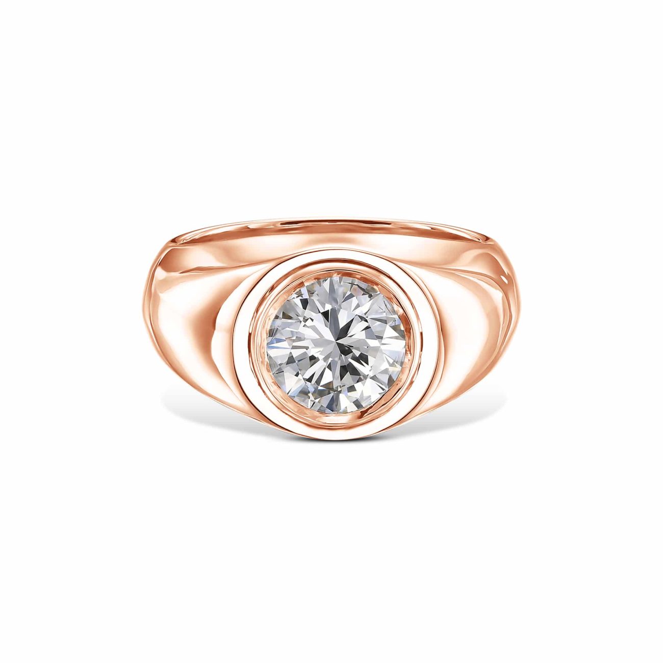 טבעת אירוסין קלאסית זהב ורוד BE FIRST