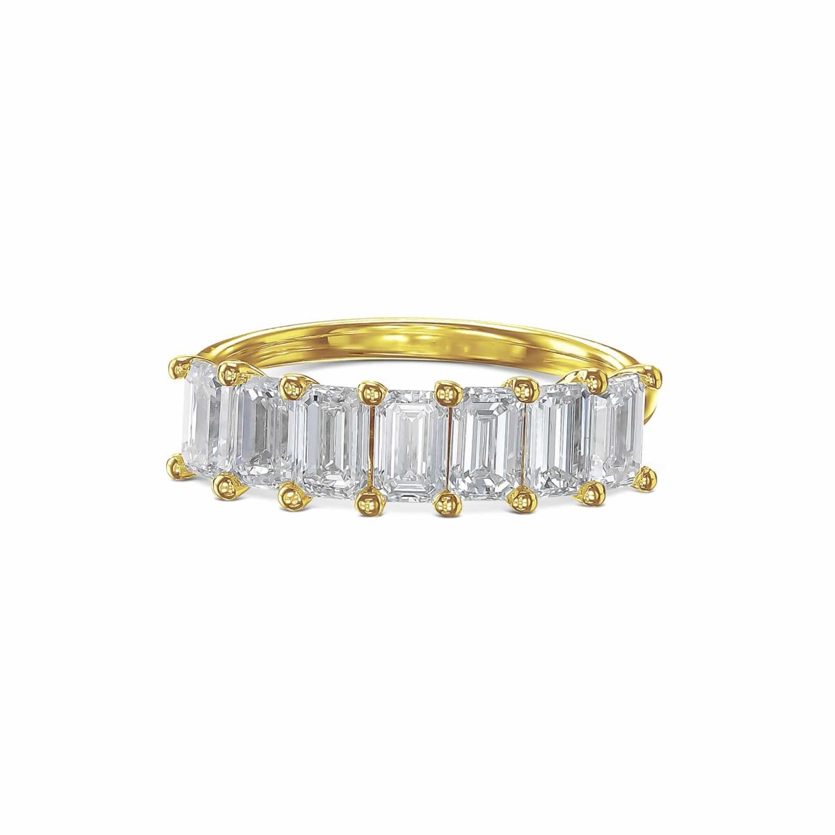 טבעת איטרנטי עם יהלום A-EMERALD זהב צהוב