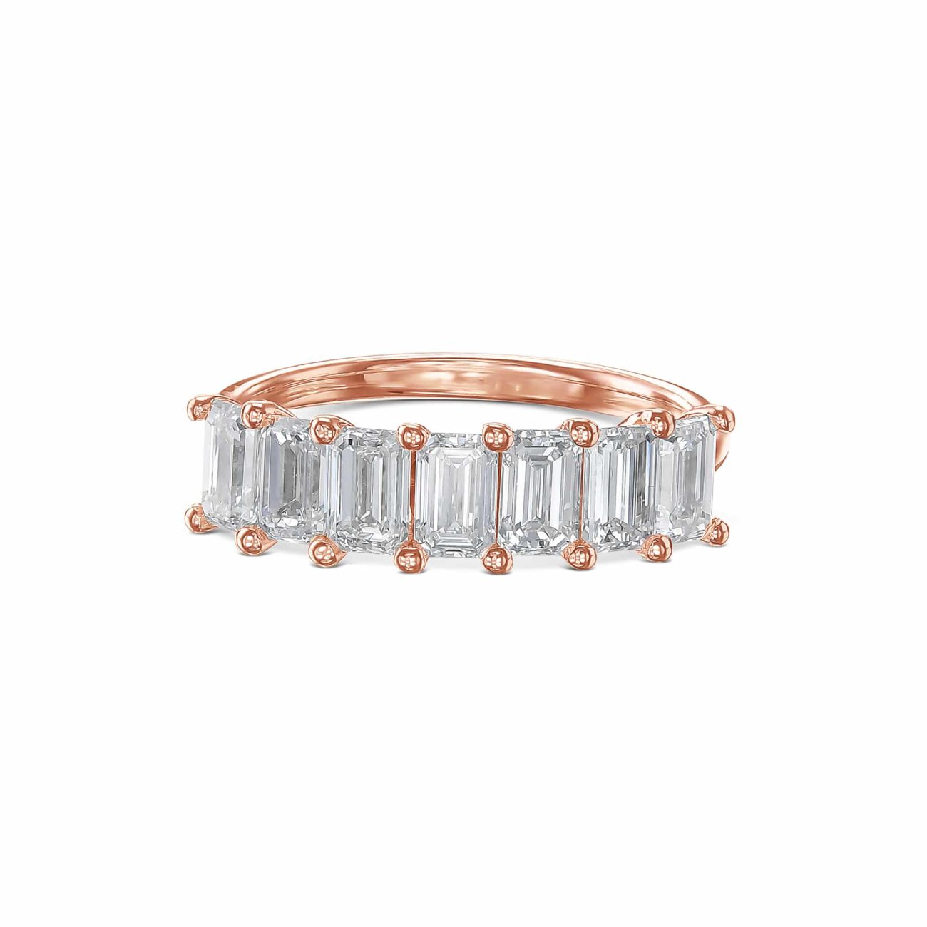 טבעת איטרנטי עם יהלום A-EMERALD זהב ורוד