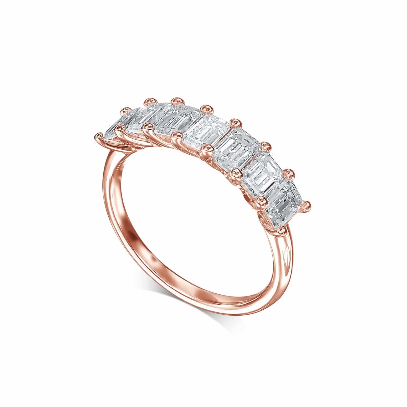 טבעת איטרנטי A-EMERALD זהב ורוד