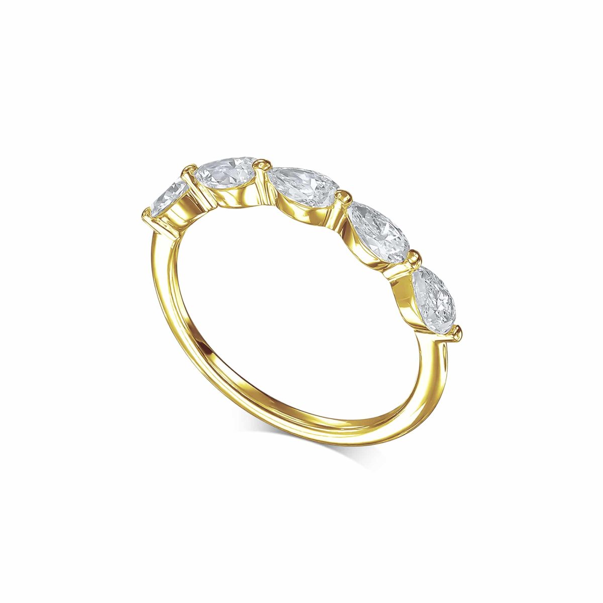 טבעת איטרניטי זהב צהוב דגם A-HALF PEAR