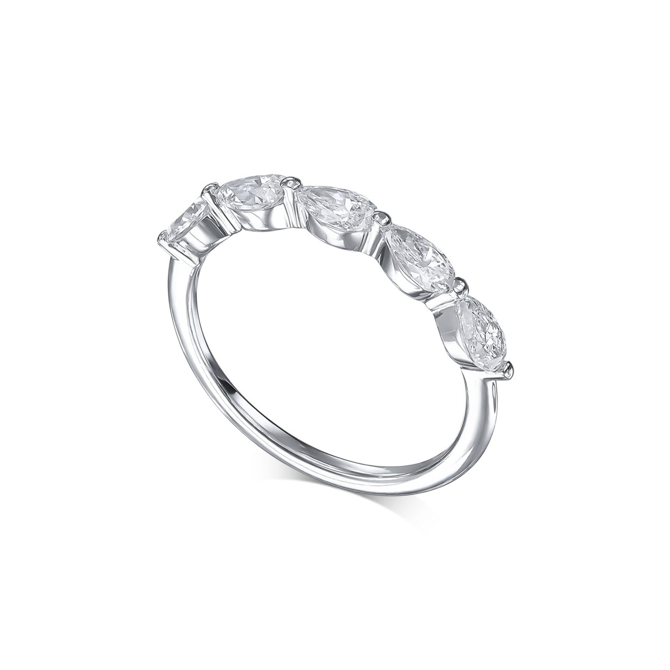 טבעת איטרניטי זהב לבן דגם A-HALF PEAR