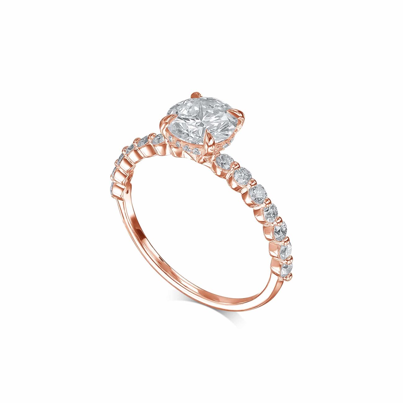 טבעת אירוסין קלאסית זהב ורוד A-BGR BAS