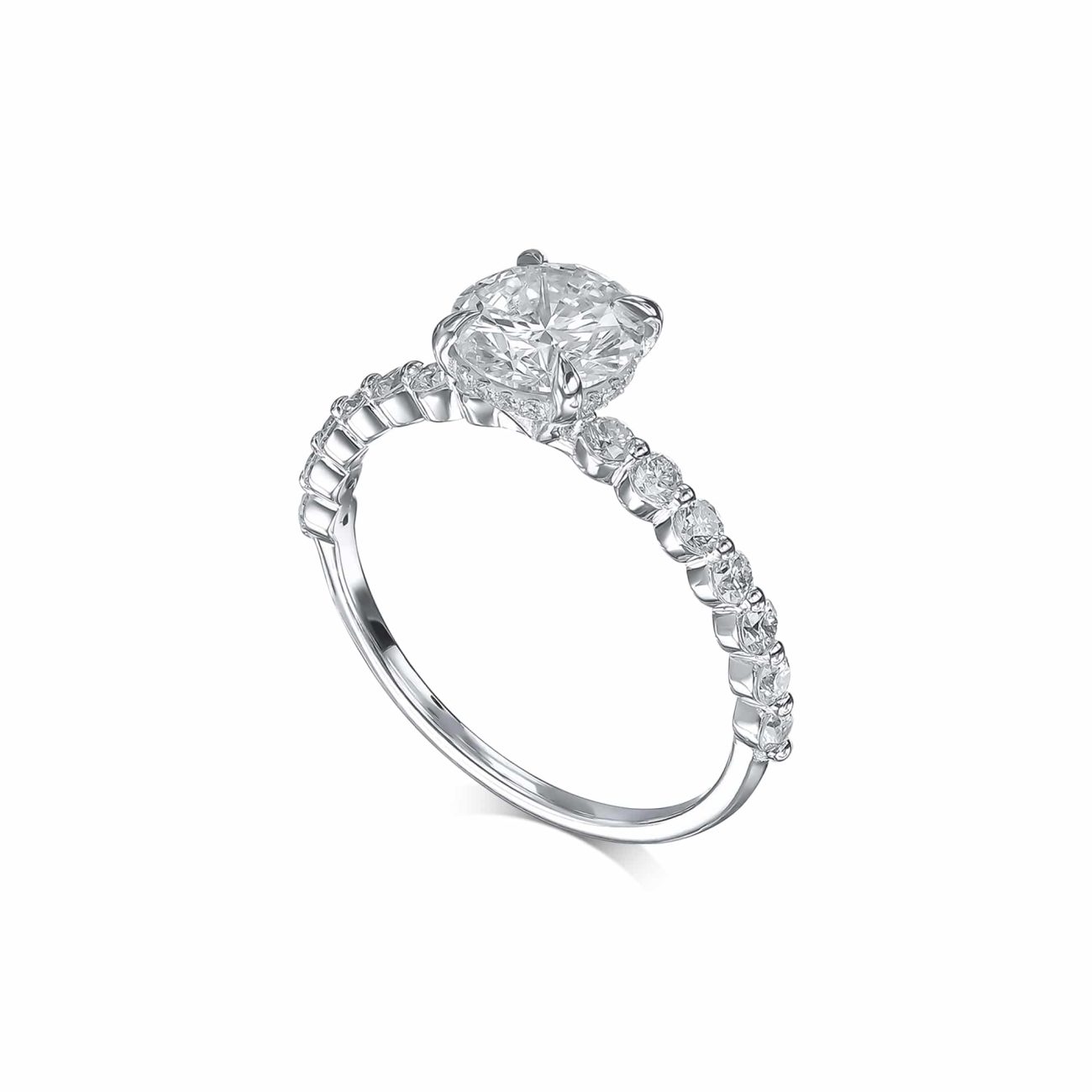 טבעת אירוסין קלאסית A-BGR BAS זהב לבן