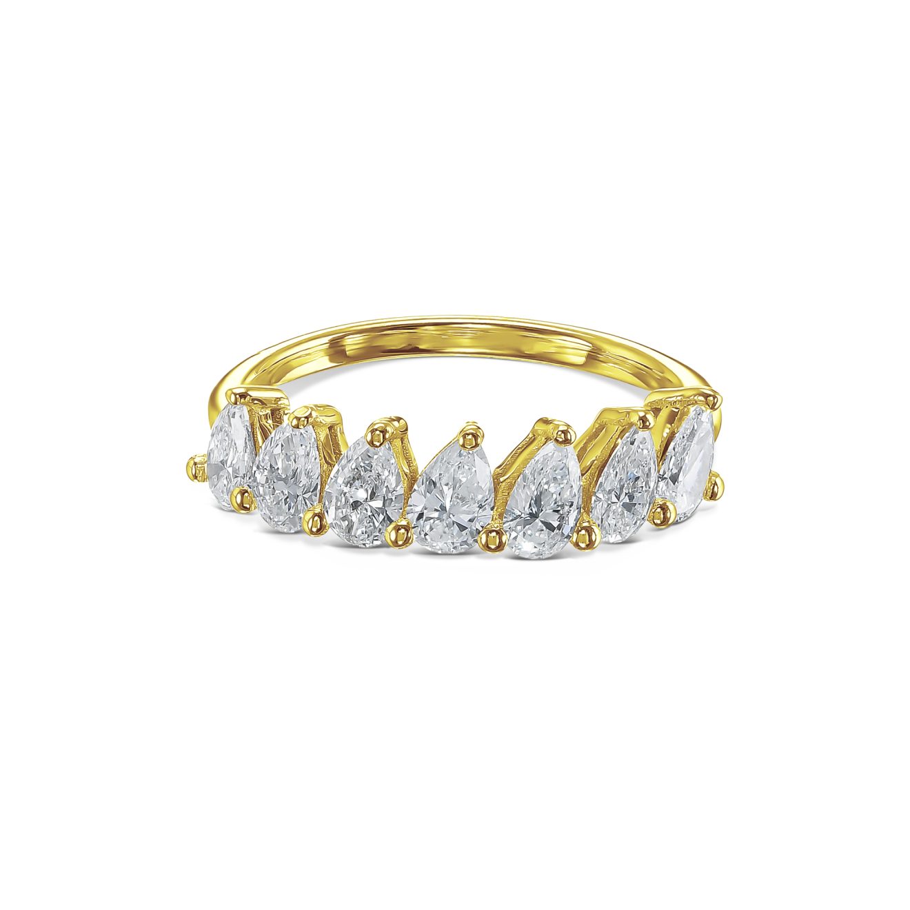 טבעת איטרניטי יהלום אגס זהב צהוב דגם A-PEAR