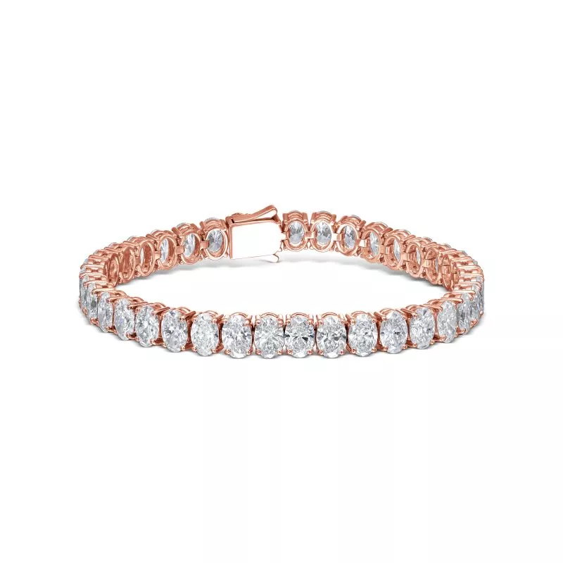 צמיד טניס יהלומים טבעיים אובליים