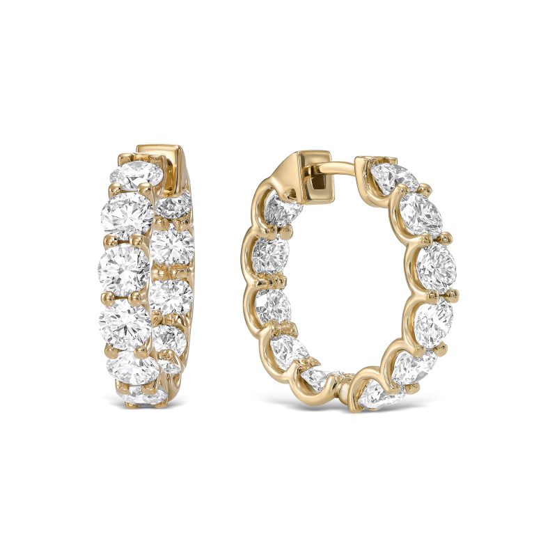 עגילי חישוק מיהלומים טבעיים