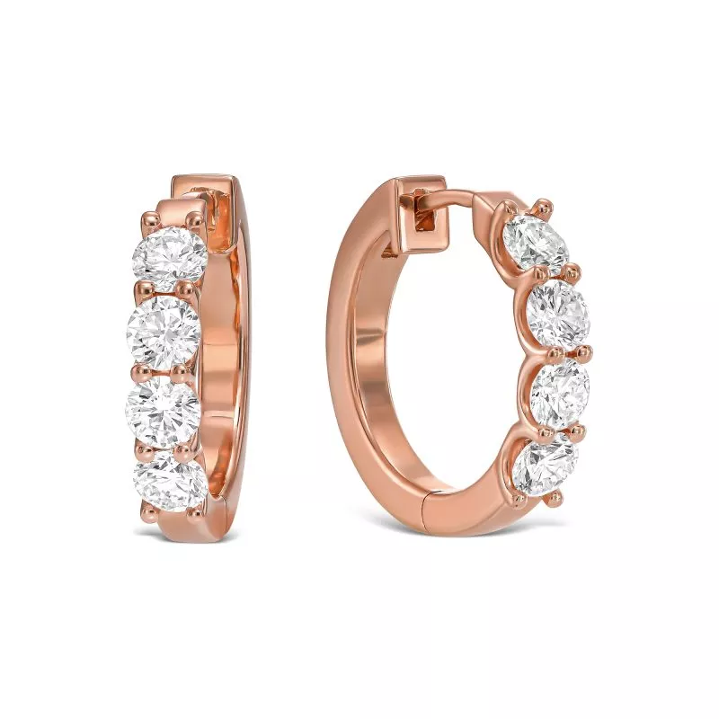 עגילי חישוק שני ורוד