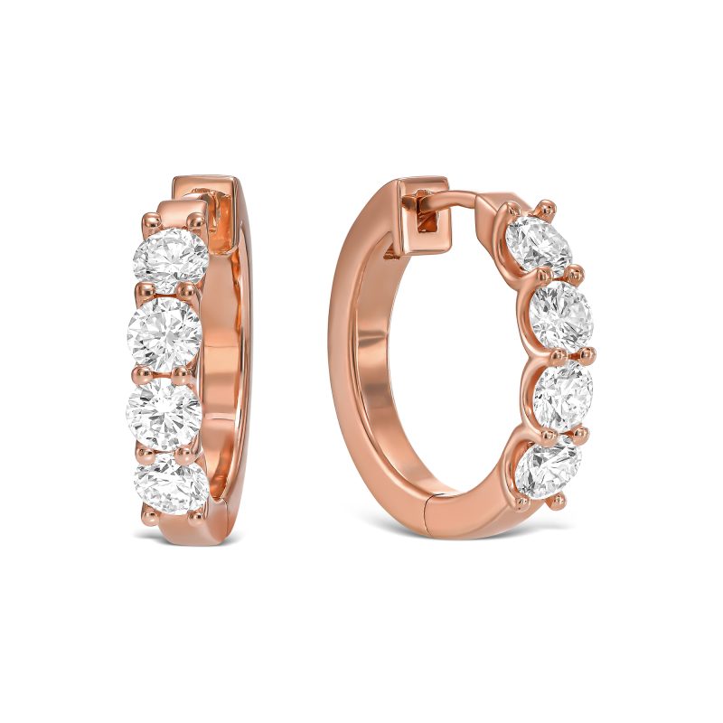 עגילי חישוק שני ורוד