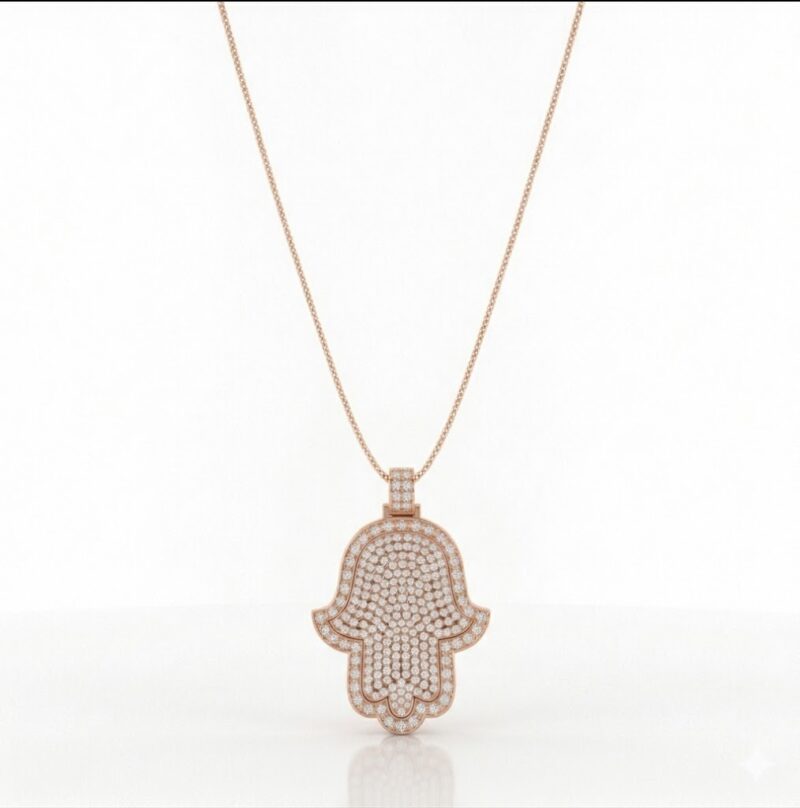 Alternative view of תליון יהלומי מעבדה ELEGANT HAMSA